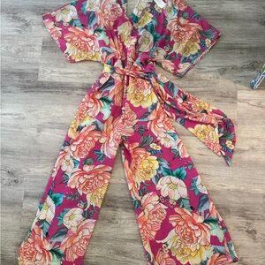 Anthropologie Vibrant Floral Jumpsuit